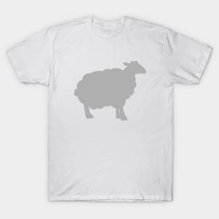 Sheep Silhouette Pattern in Grey on Mustard Yellow T-Shirt